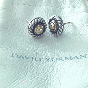 David Yurman Gold Silver Cookie Studs